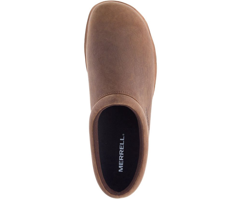 Merrell Slip Ons Męskie Brązowe - Juno Clog Skórzane - 390471-XGY